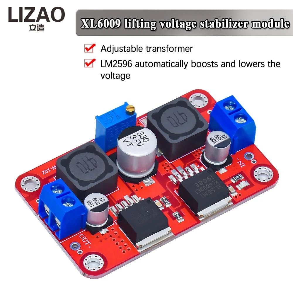 LIZAO 3A DC-DC Step Up Down Converter XL6009 LM2596S 1.25V-26V to 3.5V-28V Wide Voltage Power Supply Module for Arduino DIY