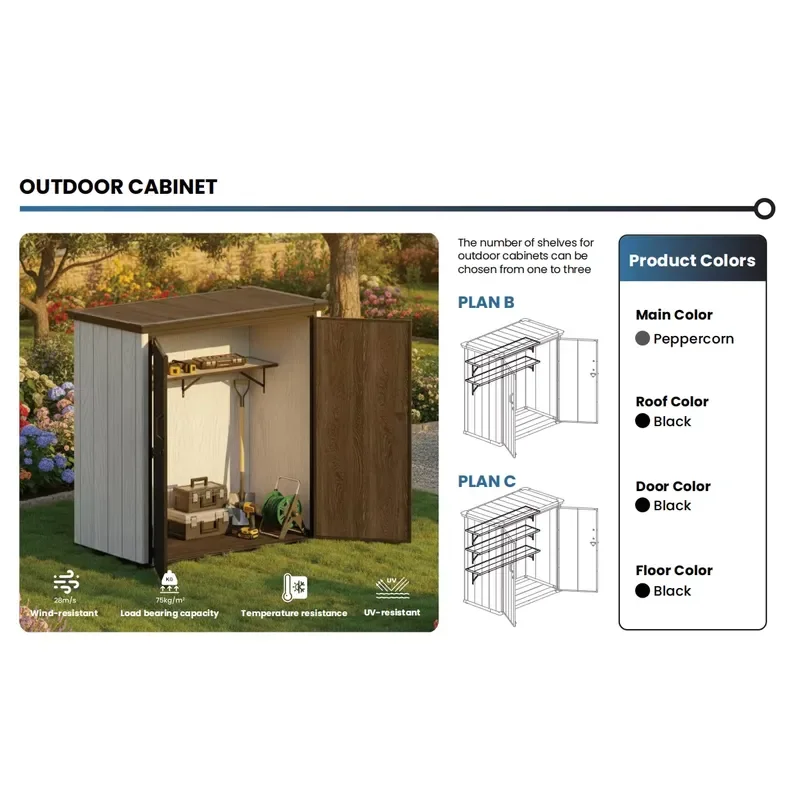 KENDA Rotomolded 1400L Steel Garden Storage Cabinet Lockable Waterproof Easily Assembled Nature Outdoor Backyard Tool House