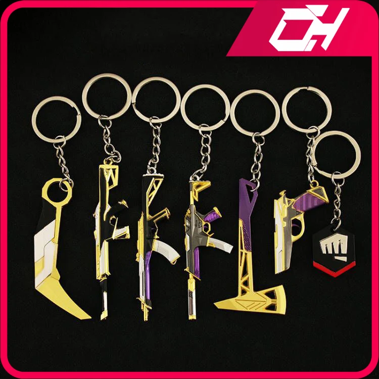 Valorant Weapon Keychains Prime Collection Karambit Vandal Model Reaver Knife Metal Game Peripheral Mini Sword Keychains Toys