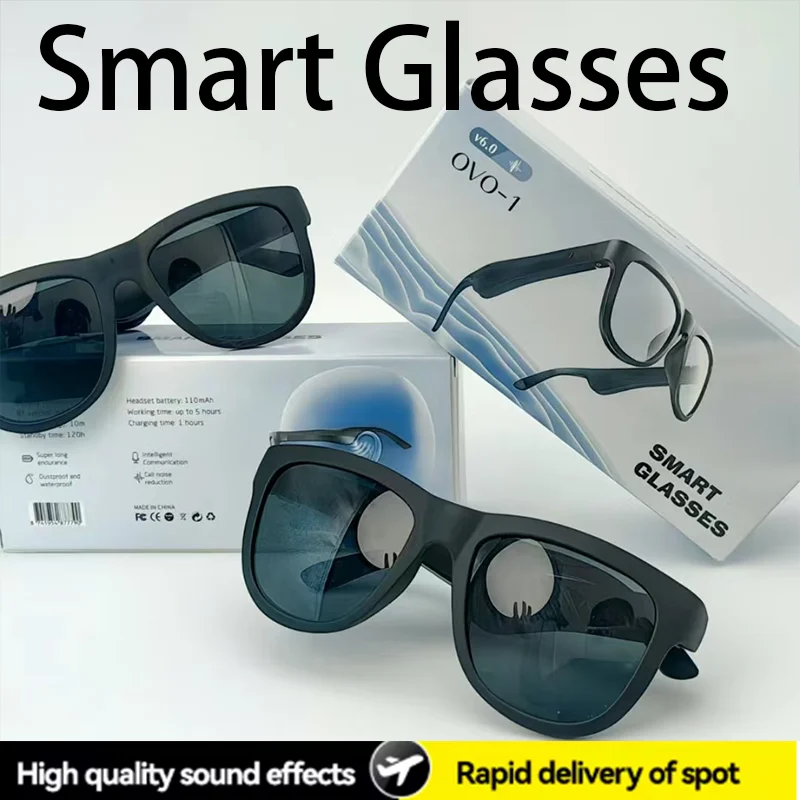 

OVO-1 AI intelligent Translation Glasses Headphones Wireless Bluetooth 6.0 Earphones outdoor sunglasses Headset Long Standby New
