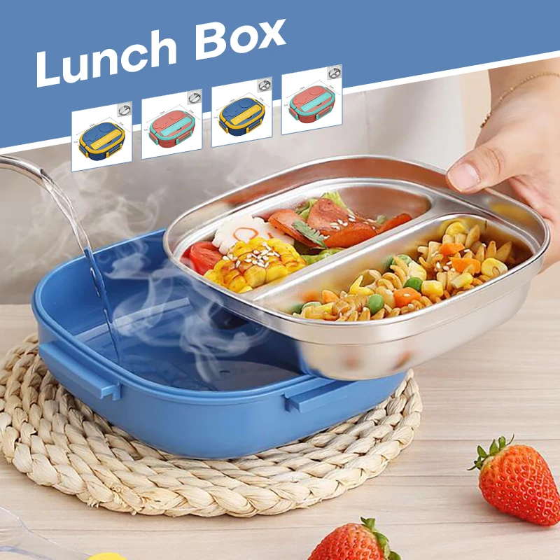 

550ml Stainless Steel Insulated Lunch Box Kids Student Office Worker Lunch Box Tableware Portable Picnic Food Container Storage