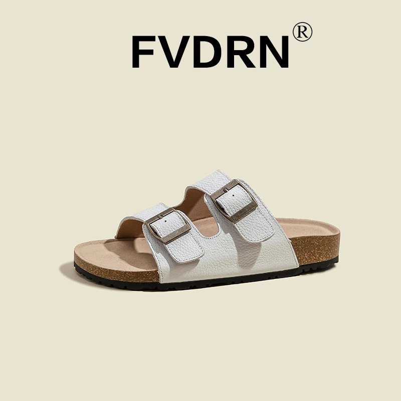 

Suede 35~45 Unisex Slippers Classic Brand Double Buckle Comfortable 2024 Unisex Fashion Slippers