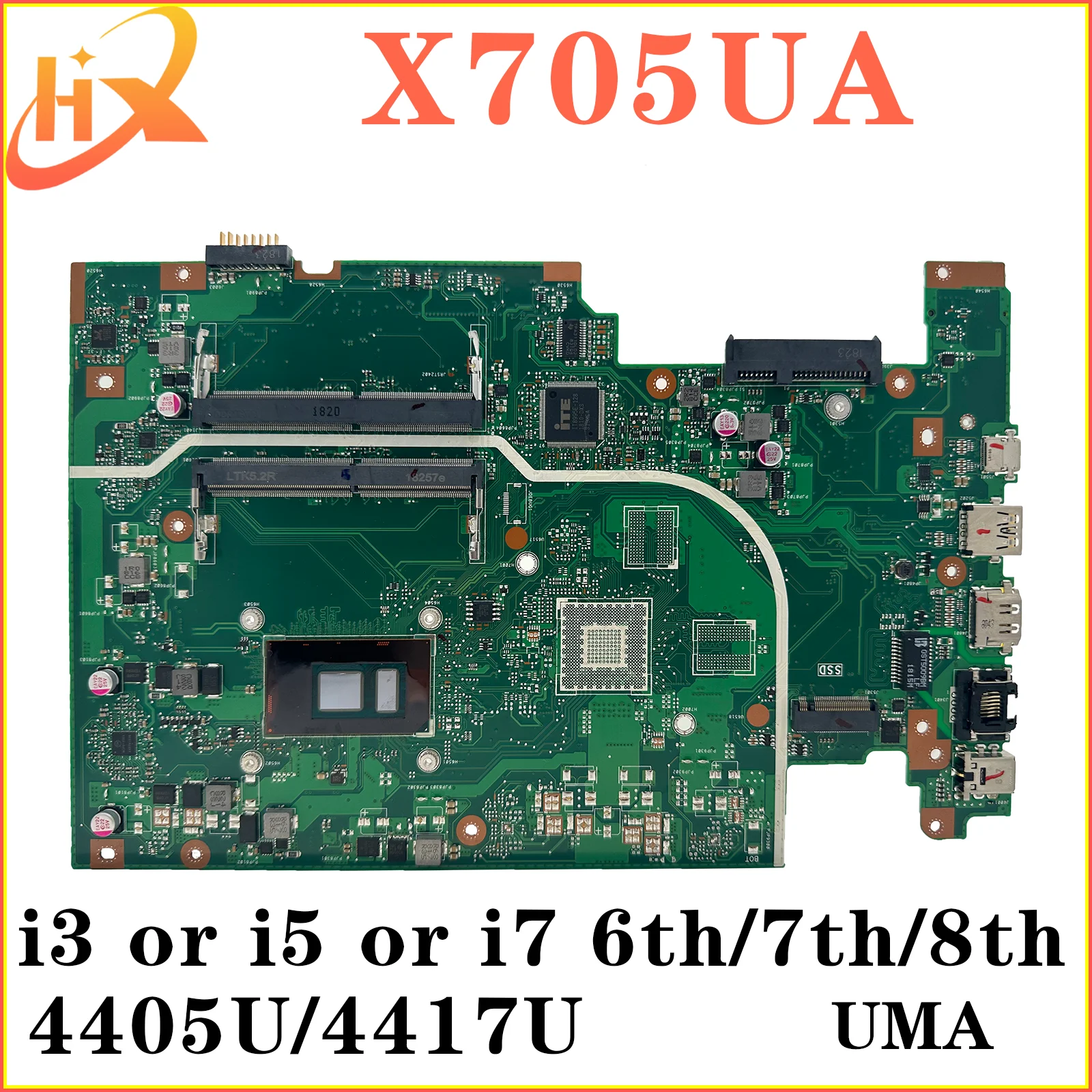 

X705U Mainboard For ASUS X705UA X705UAR X705UV X705UB X705UN X705UBP X705UVP A705U X705UNR X705UF X705UQ Laptop Motherboard