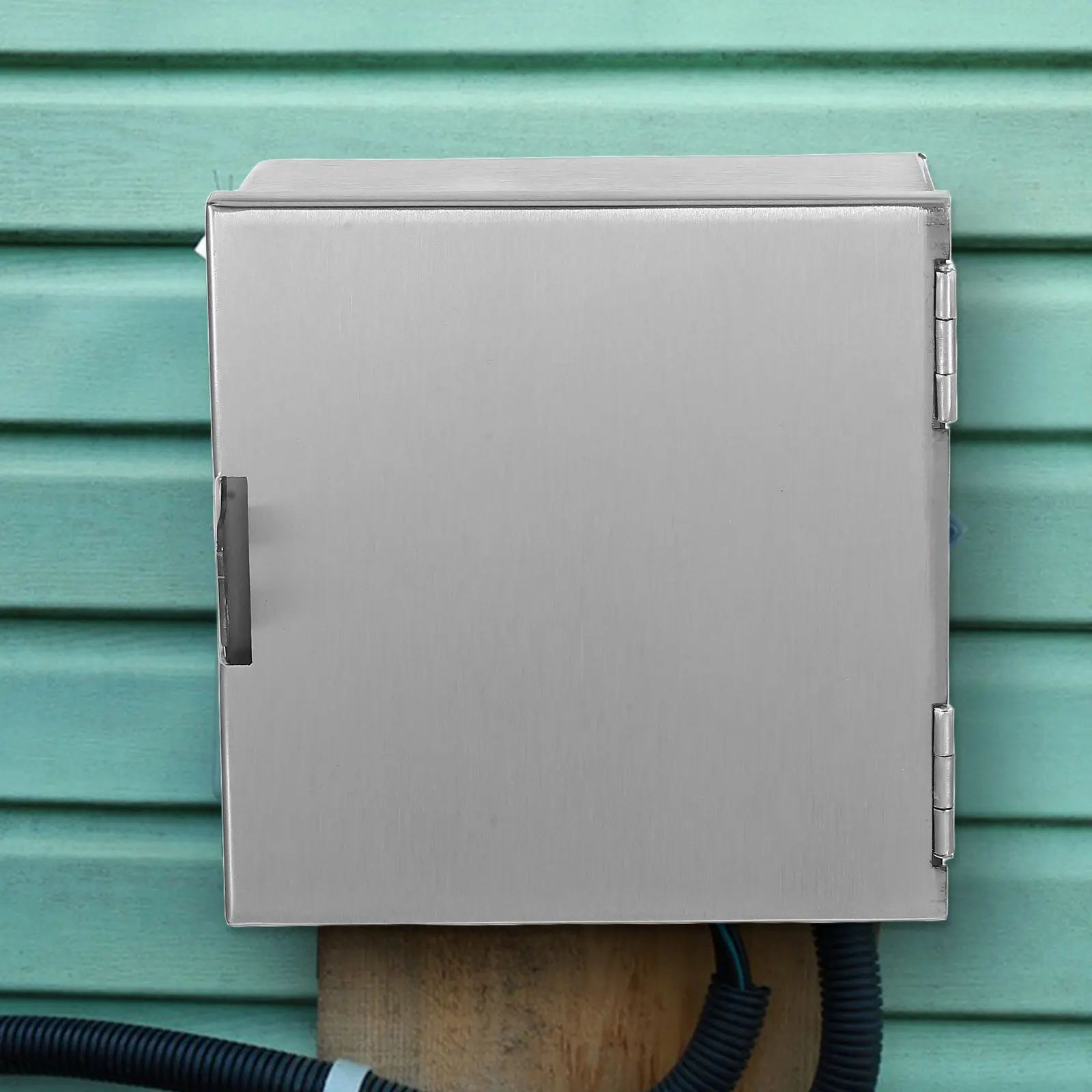 Weatherproof Stainless Steel Electrical Outlet Security Box Outdoor Anti-Theft Socket Cover Tamper-Proof Flush Mount Surface