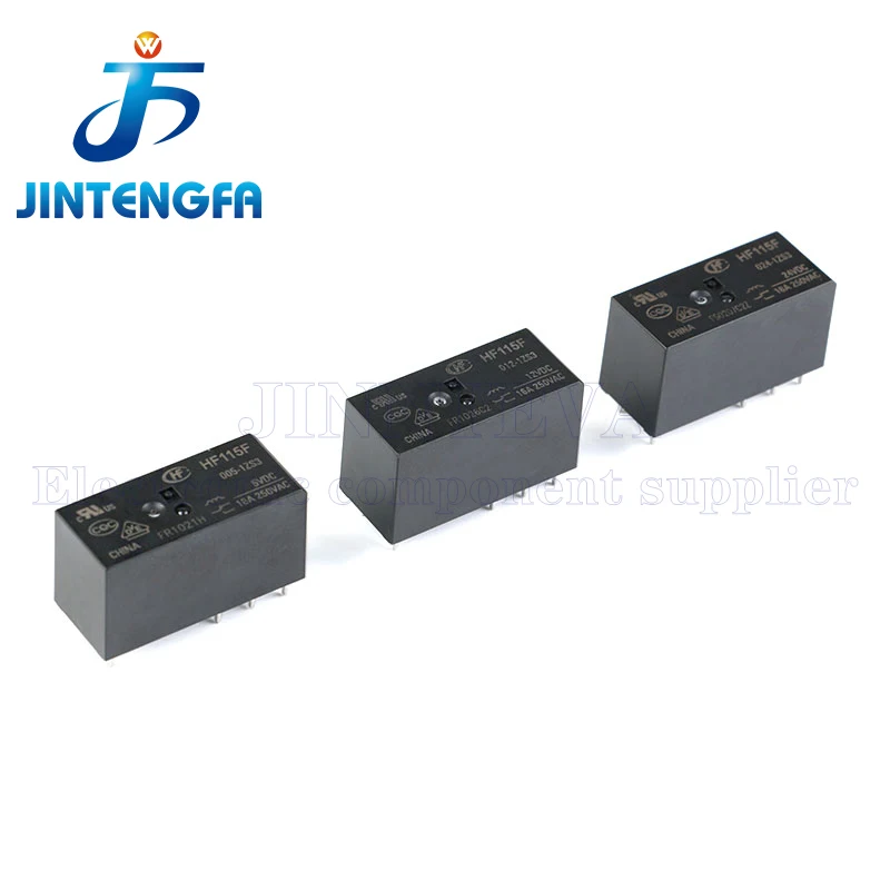 2PCS/Lot HF115F JQX-115F Power Relay 005 012 024 1HS1 1HS3 1ZS1 1ZS3 2HS4 2ZS4 5V 12V 24V 48V 4/5/6/8Pin 8/12/16A DIP