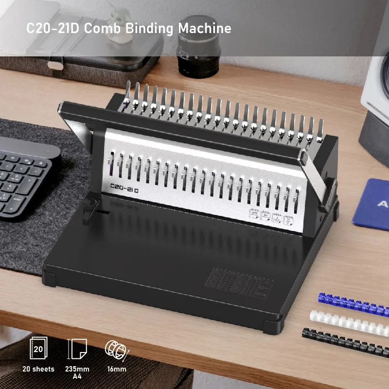 21 Holes 2:1 Comb Binding Machine with Selectable Punching