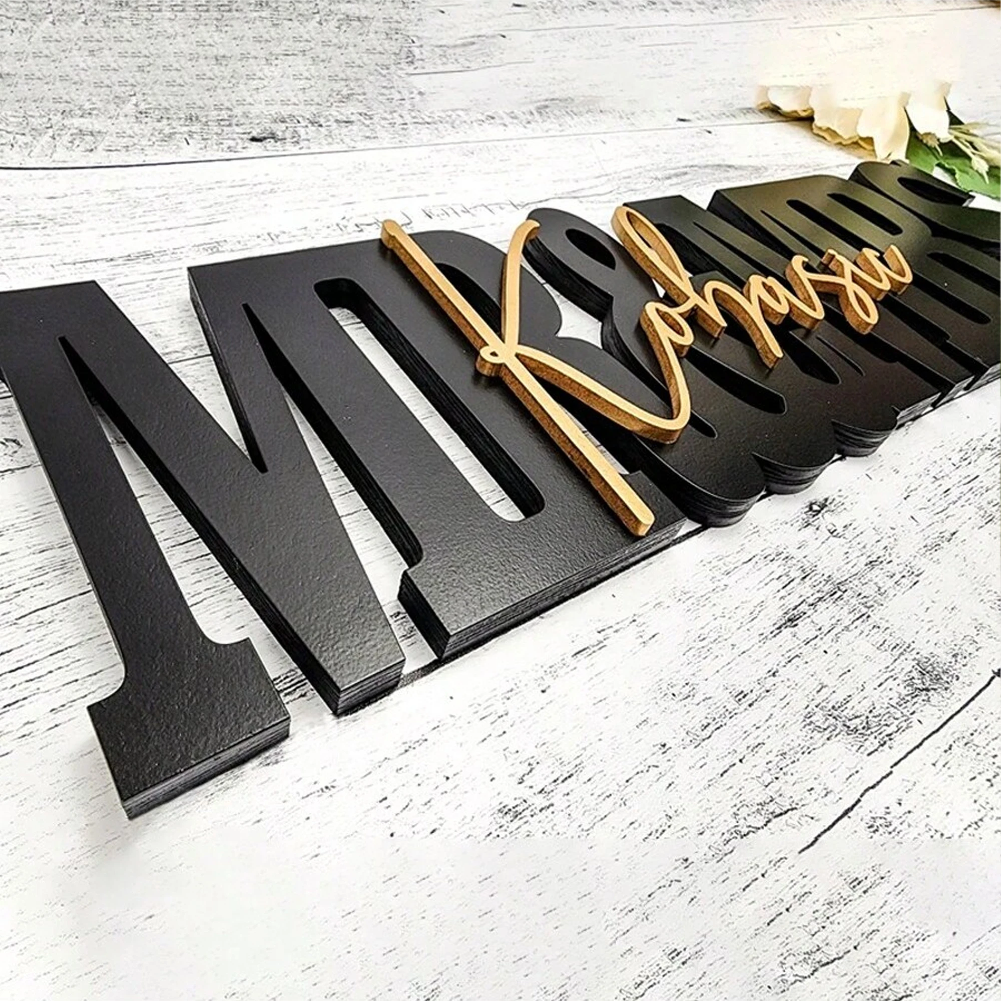 이름이 새겨진 맞춤형 웨딩 선물 로고, 성이 새겨진 개 - Wooden Letter Sign 리뷰 및 가격
