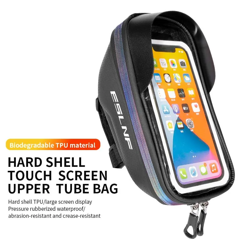 ESLNF Bicycle Storage Bag EVA Hard Shell Waterproof Handlebar Bag MTB Bag Mobile Phone Bag Bicycle Bag Riding Equipment