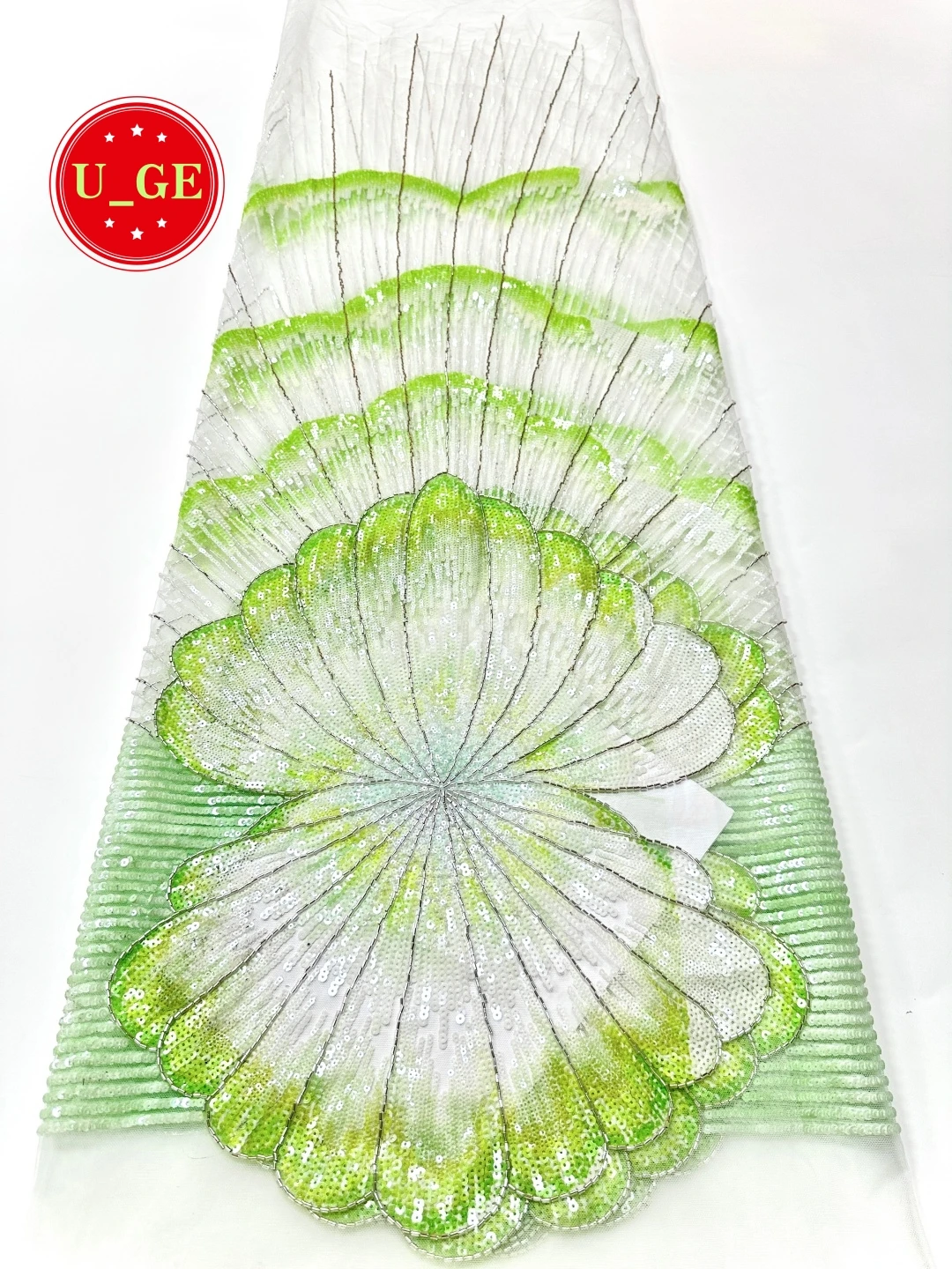 

2026Best Quality Luxury Soft Mesh Gradient Sequined Lace Fabric with Sparkling Stones–Ideal for Wedding Party Dresses U_Ge5178