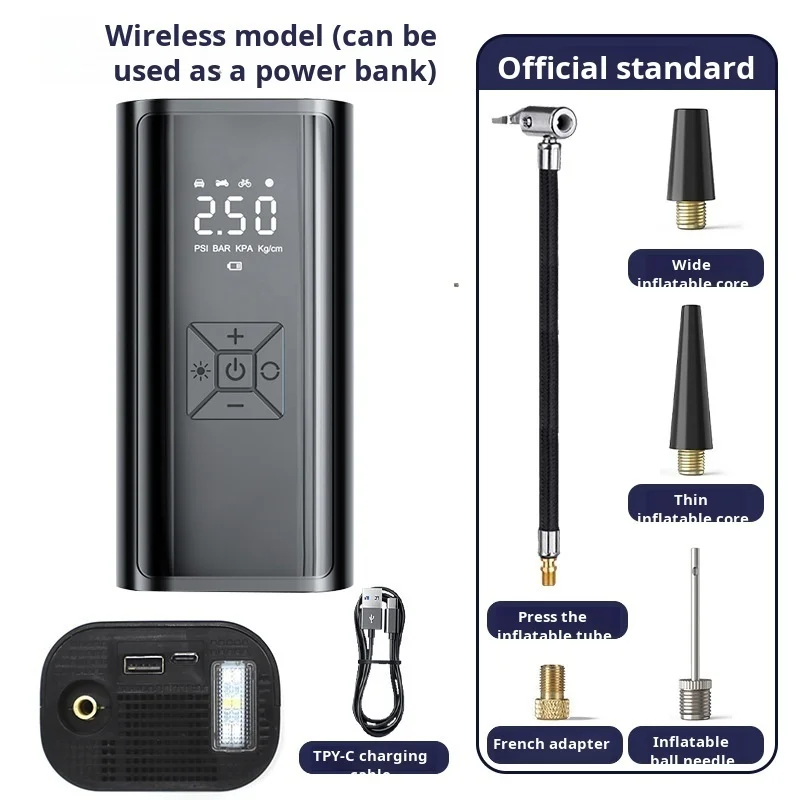 Автомобильный портативный автомобильный насос, цифровой портативный насос для накачивания шин, миниатюрный автомобильный насос для накачивания шин
