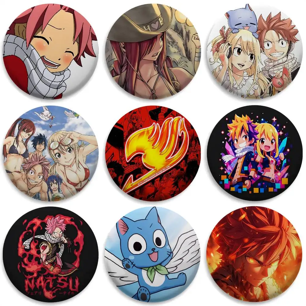 

Anime Fairy Tail Natsu Dragneel Badges Round Exquisite Badge Brooches Creative Pins For Clothes Hat Backpack Gift Accessories