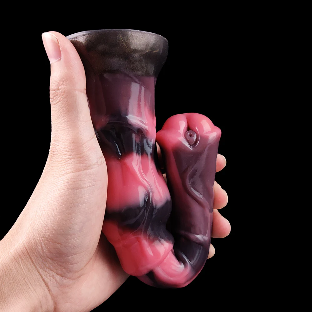 YOCY mainan seks 2 IN 1 simpul kuda Dildo 9.8 inci fantasi realistis kuda Penis Anal untuk pemula Fetish hewan Dildo untuk pria wanita