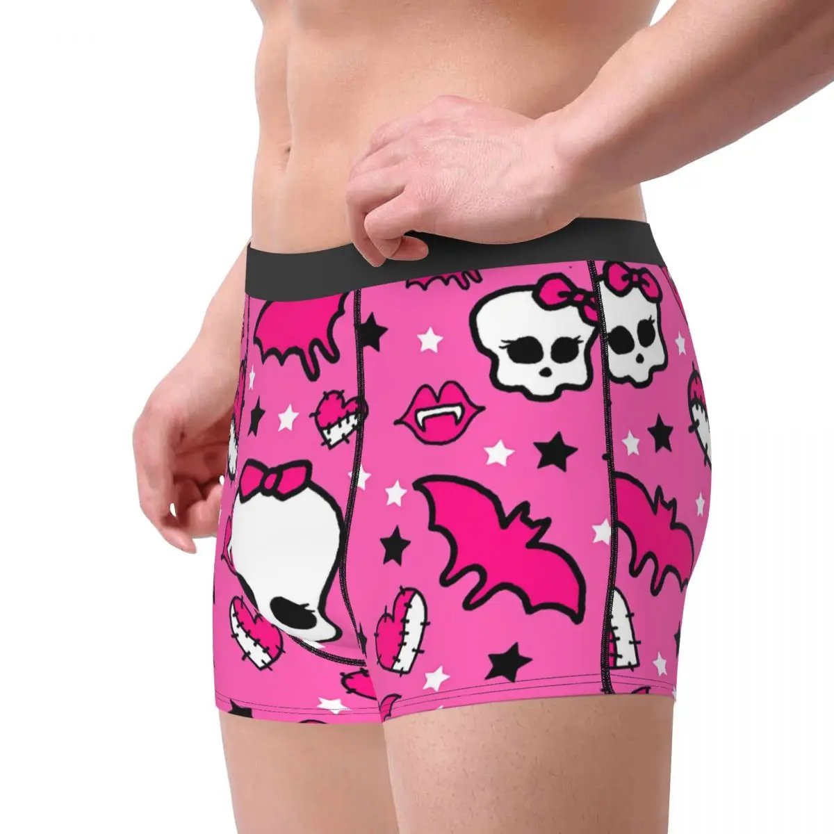 Pretty Pink Pattern Monster High Doll Underpants Breathbale Panties Man Underwear Ventilate Shorts Boxer Briefs