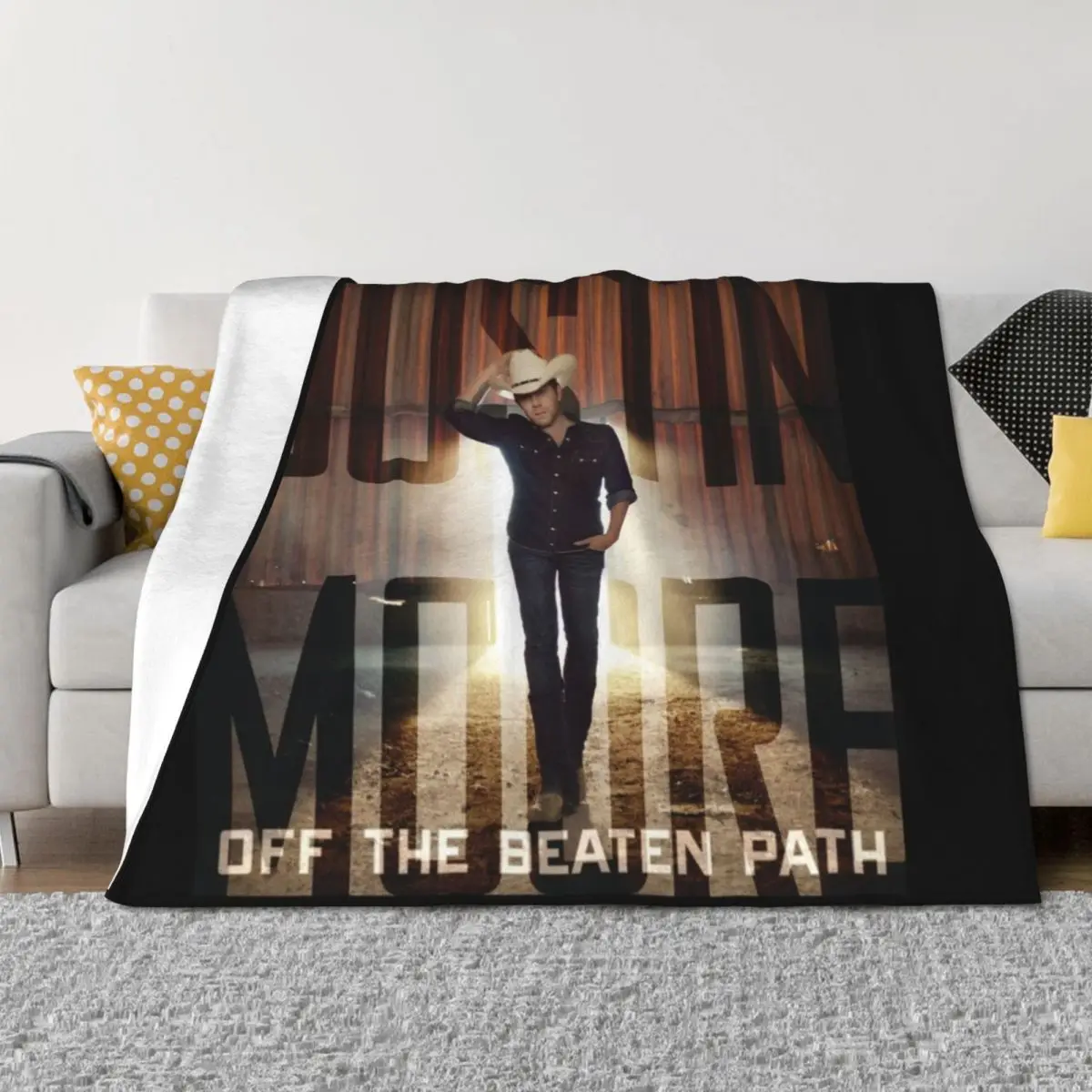 

Justin Moore off the beaten path Throw Blanket Plaid on the sofa Summer Beddings Flannel Fabric Single Blankets