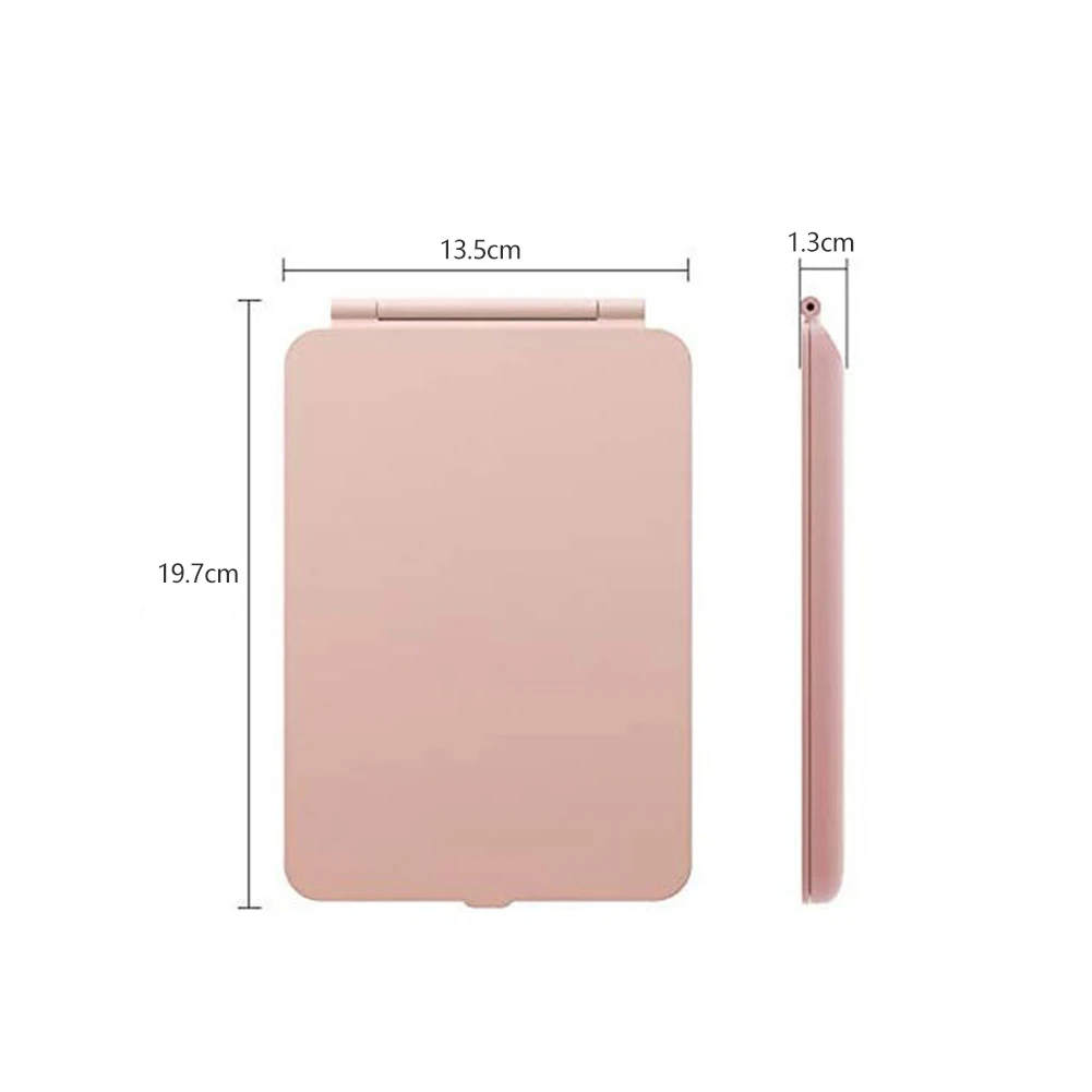 Espejo de maquillaje plegable con pantalla táctil LED, espejo cosmético con modo de luz de 3 colores, recargable por USB, para mesa