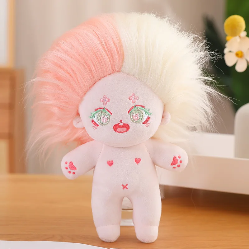 Idol Butter-Poupées en coton pelucheux, jouets pour enfants, pas d'attributs, étoiles mignonnes, cheveux longs frits, cheveux bouclés, cadeau de collection GérCollection, 22cm