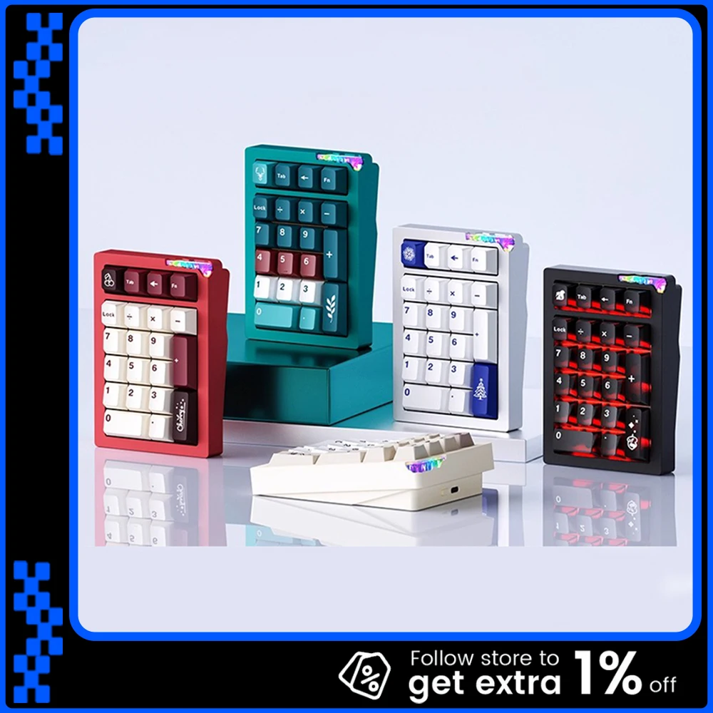 

WEIKAV Stars21 Mechanical Keyboard Wireless Bluetooth RGB Three Modes Mini Keyboard Keypad Customized Office Gamer Gifts