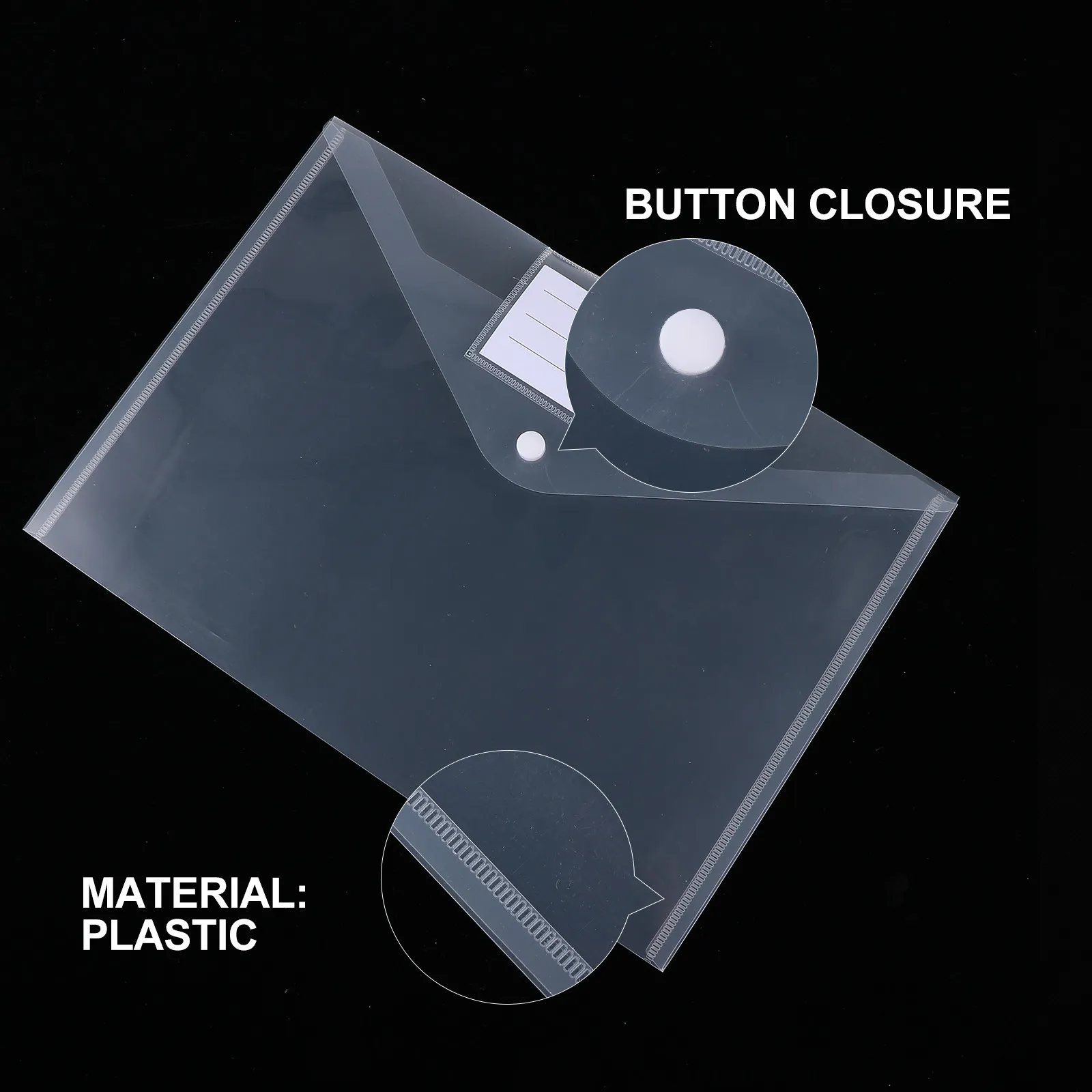 

10 шт. прозрачных папок-органайзеров для документов формата А4, портативные, с надежной застежкой, для важных бумаг