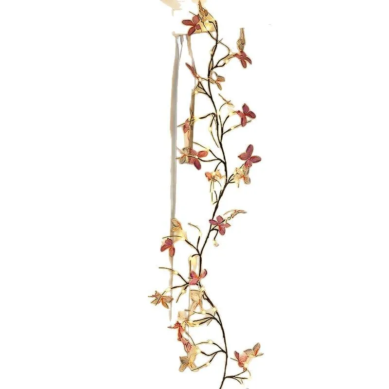 Bohemian Butterfly Tree Vine Lights, Aesthetic Wall Decor LED String Lights, Warm White Bendable Fairy Lights for Bedroom, Dorm