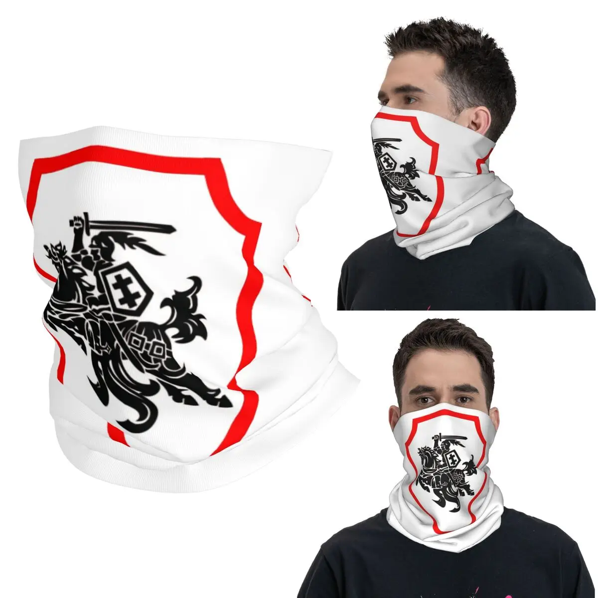 

Lietuva Lithuania Coat Of Arms Bandana Neck Cover Printed Face Scarf Warm Cycling Scarf Cycling For Men Women Adult Winter
