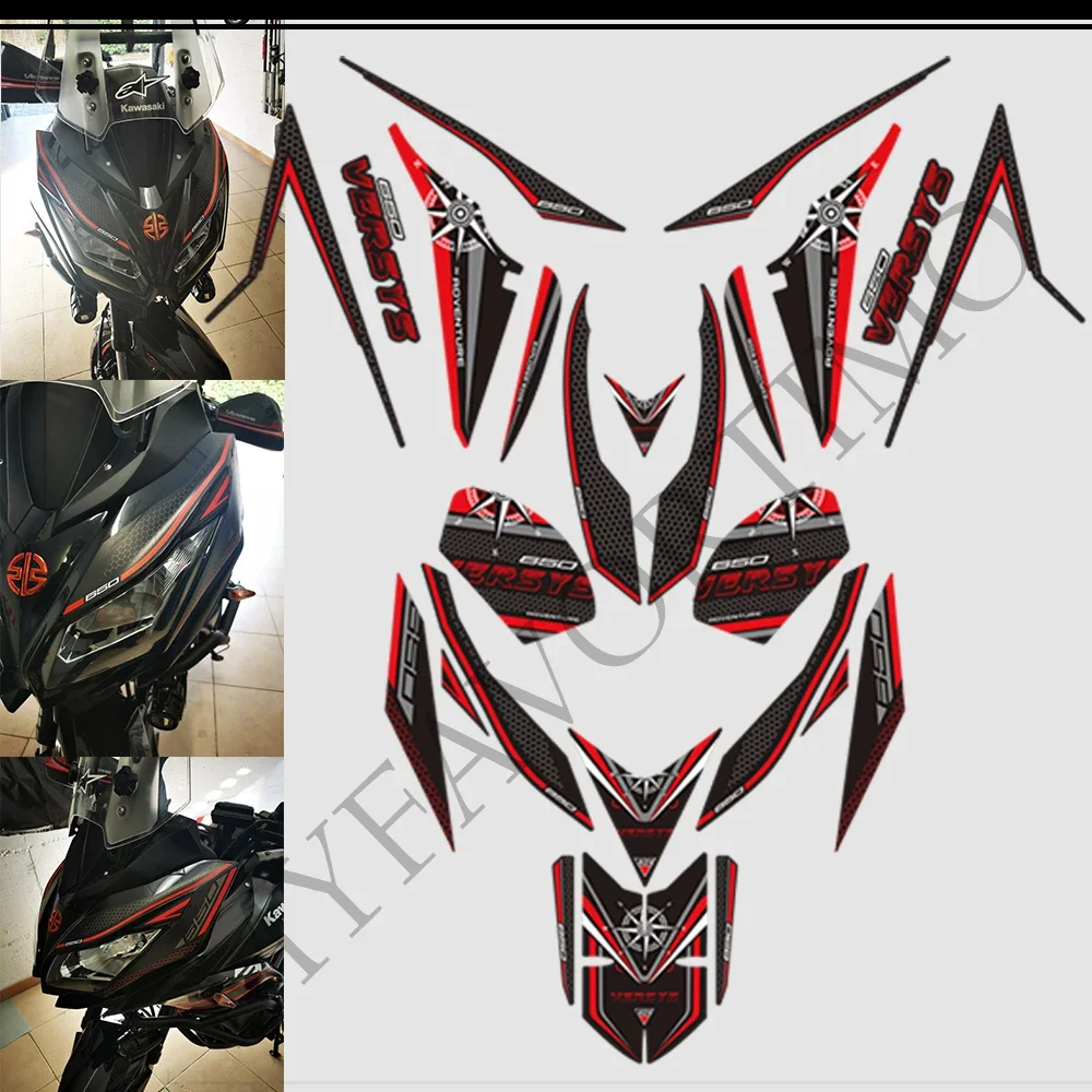 Protector For Kawasaki Versys 650 LT Touring Motorcycle Stickers Decals Tank Pad Kit Knee Wind Deflector Windshield Windscreen