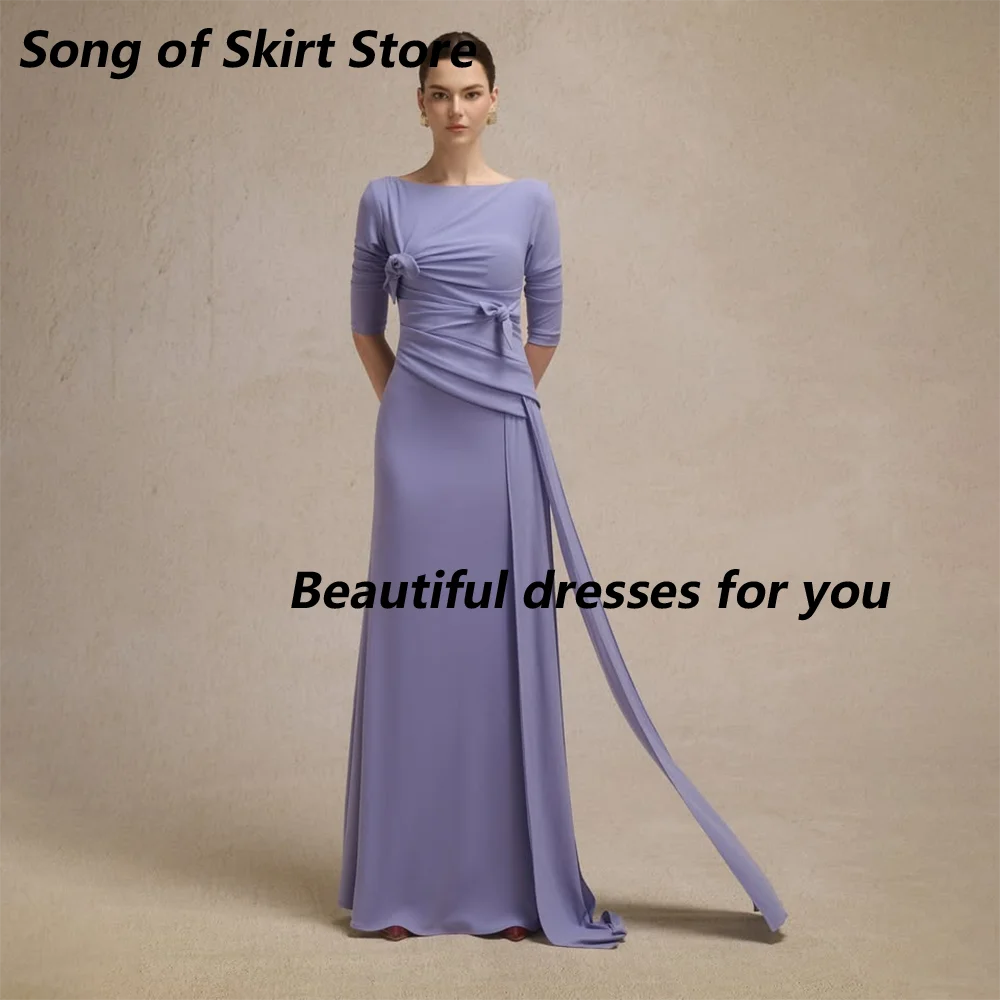 

Elegant Mother of The Bride Dress Customized Scoop Neck Short Sleeves Mermaid Evening Dresses Wedding Guest Gown 2025