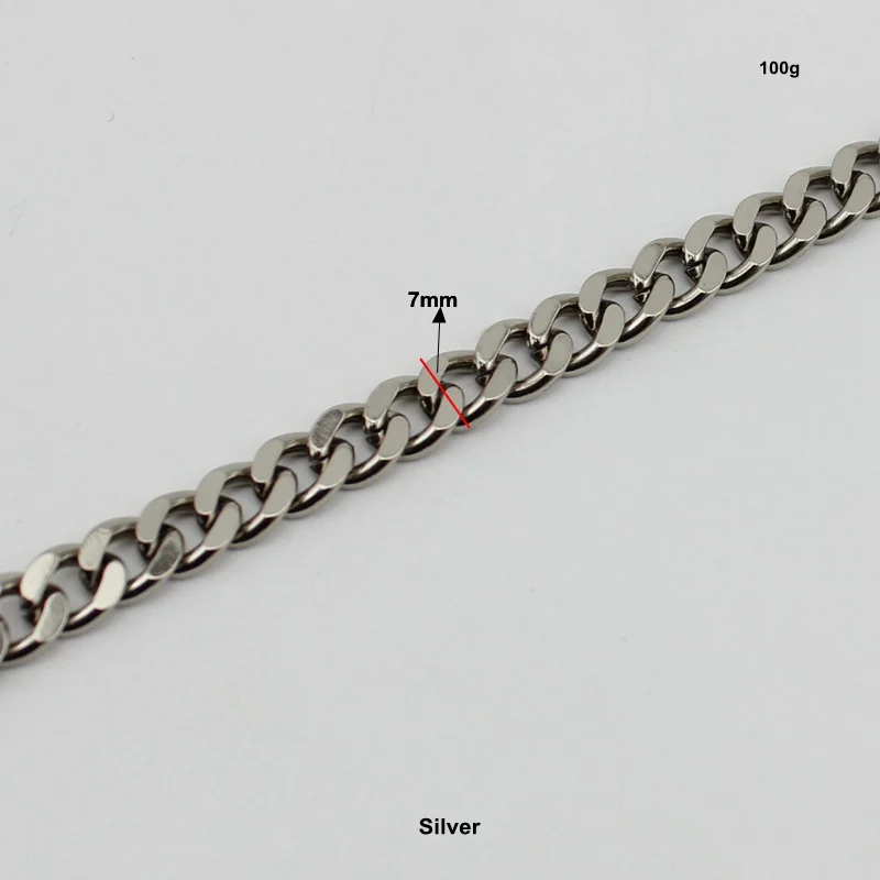 120cm 130cm 3 colors width 7mm Chains Four face Fashion Chain making bag handbag chain removable long chain metal strap