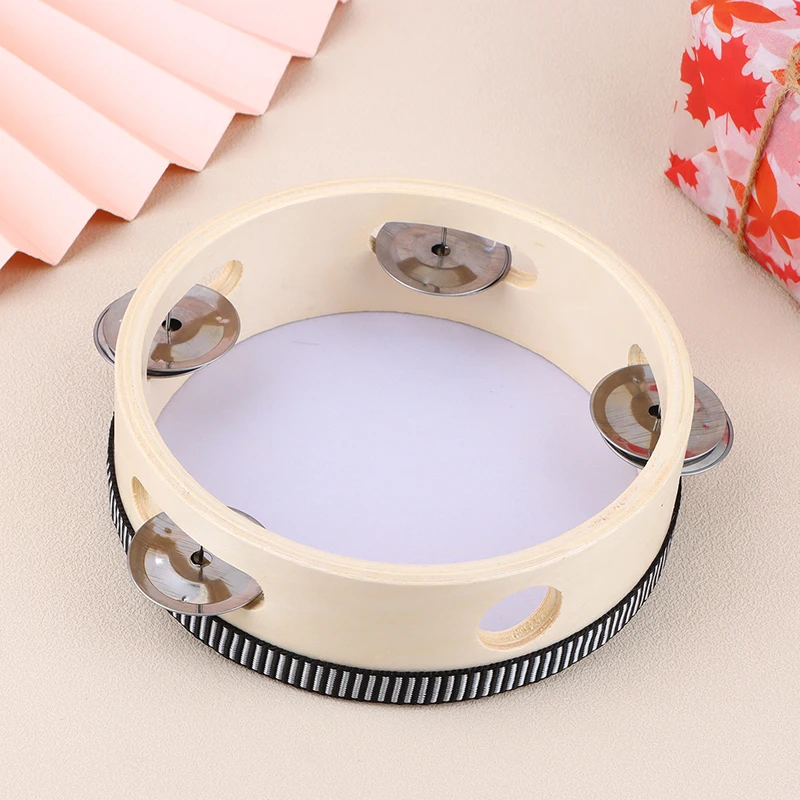 1 Pieces Wooden Tambourine Drum Kids Handheld Drum Percussion Musical Instruments Toys For Children Educational Toys