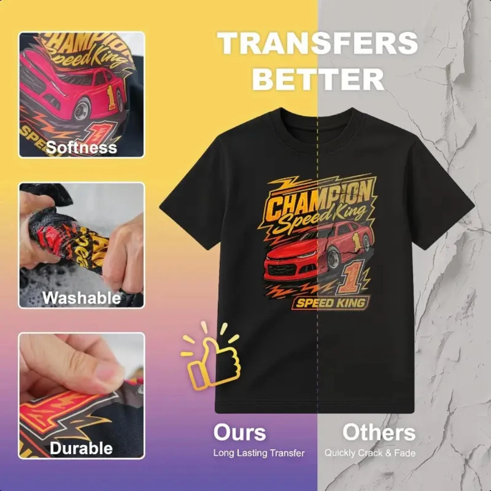 Heat Transfer Paper for T Shirts 10 Sheets 8.5" X 11" Inkjet Printable Sublimation Transfer Paper for DIY Dark/Light Fabric