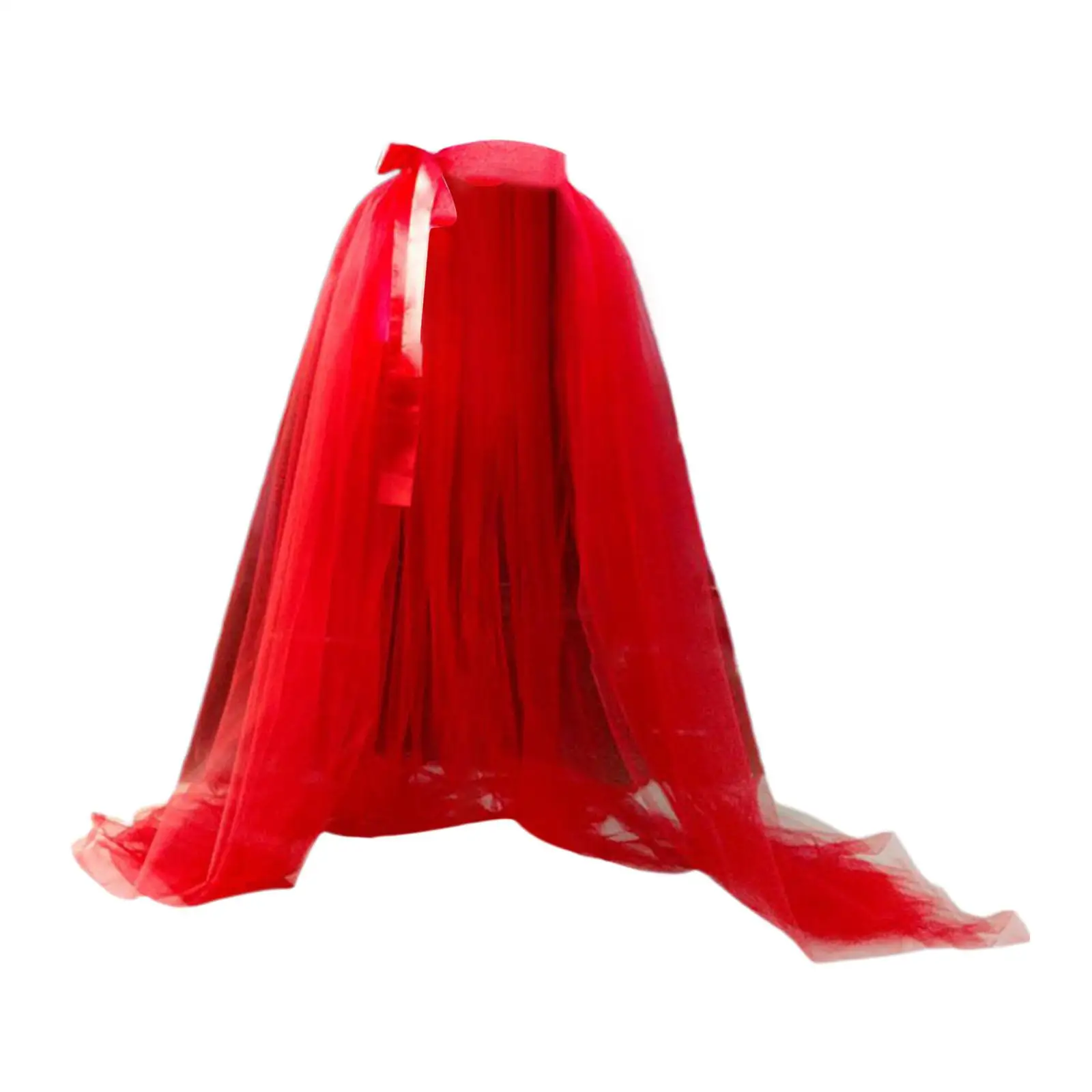 Casual Elegant Long Tutu Skirt for Women Wedding Party Prom Stage Performance Lace Up Dress Detachable Gift Solid Color