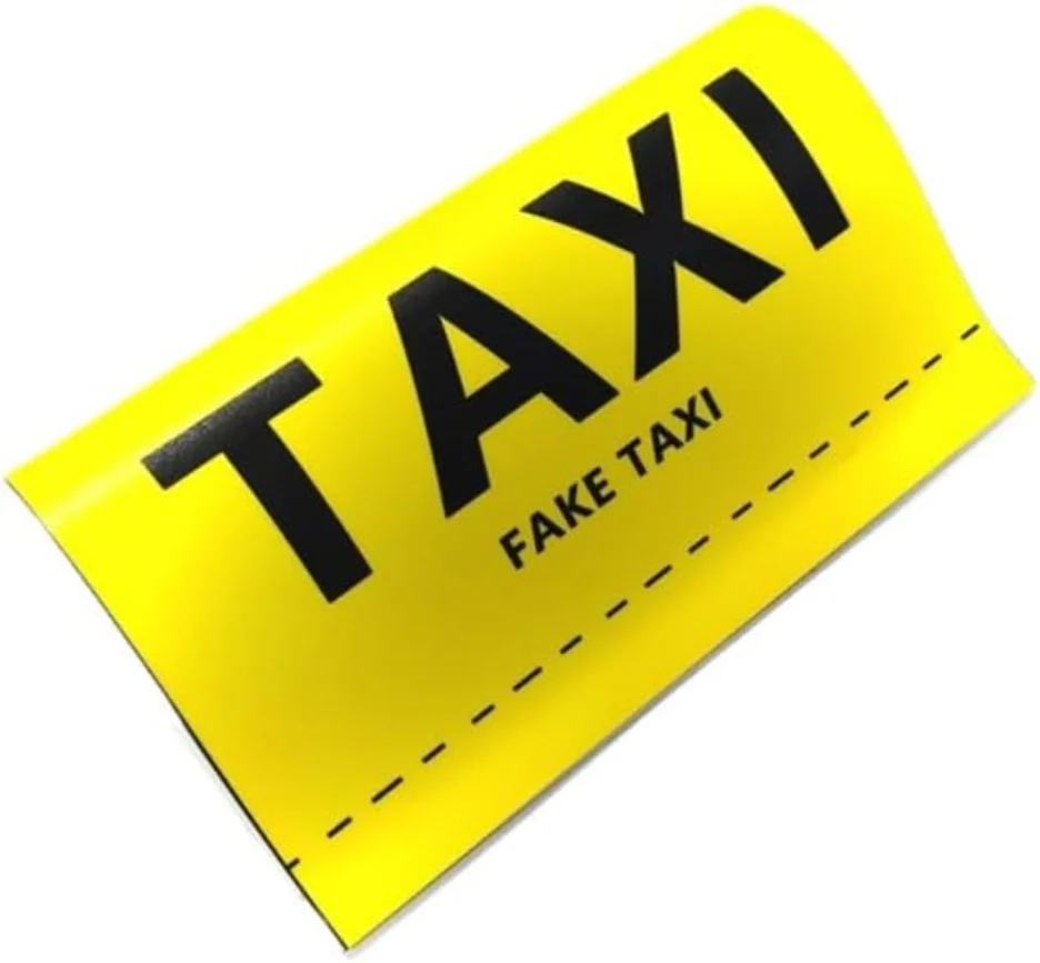 

Fake Taxi Tag Funny Car Sticker, Outside Tuning Window Windshield Vehicle Decoration Yellow