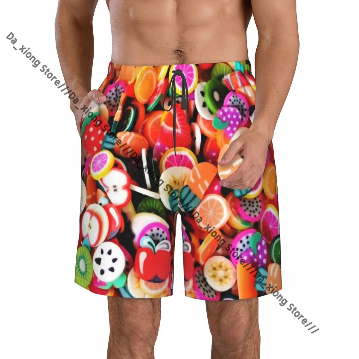 Candy Sweet Candies1 Quick Dry Swimming Shorts For Men Swimwear Swimsuit Trunk Bathing Beach Wear