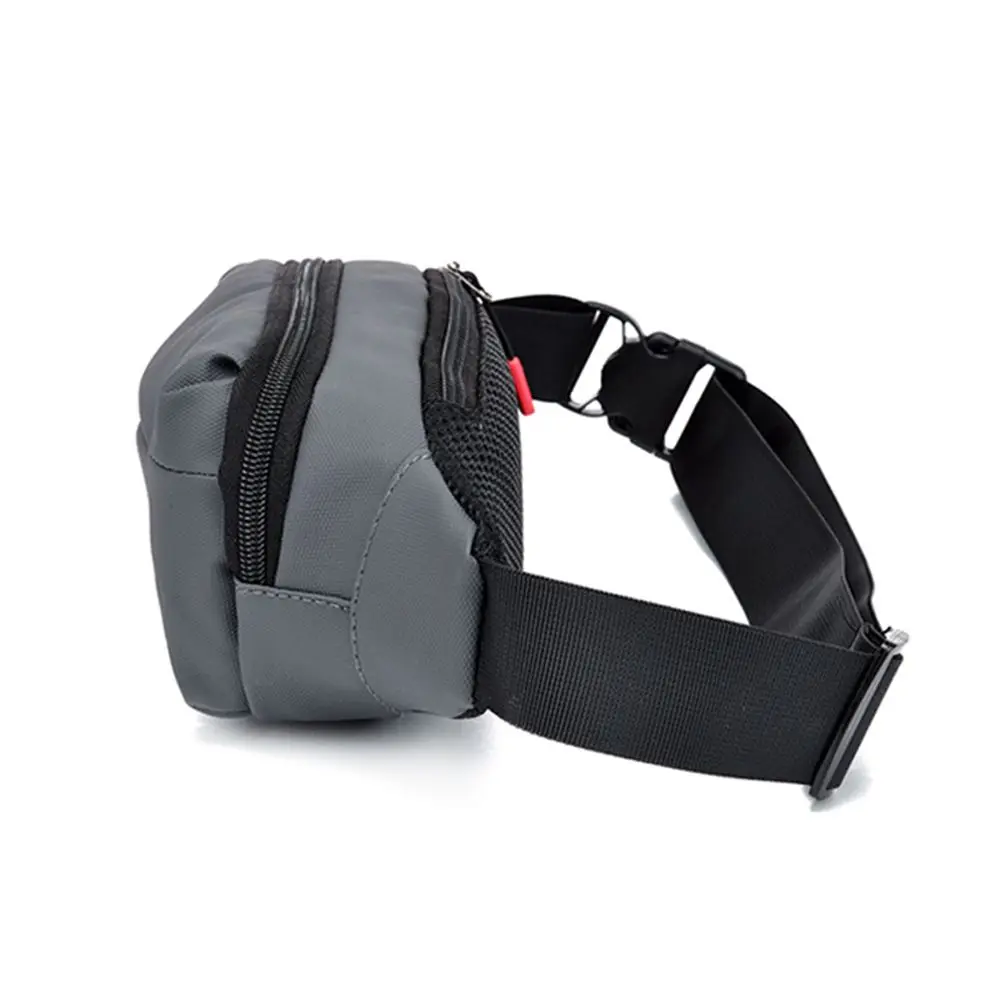 New Men Male Waist Bag Pack Grey Casual Functional Belt Bag Large Belt Pouch Phone Money Belt Bag Fanny Travel Hip