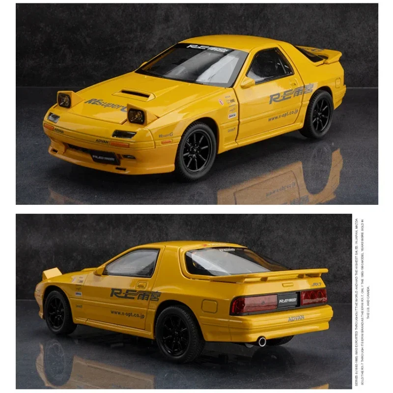 1:24 Mazda RX7-FC Streetcar wersja samochodu sportowego Diecast Metal Alloy Model samochodu Dźwięk Światło Wycofać Kolekcja Zabawki dla dzieci