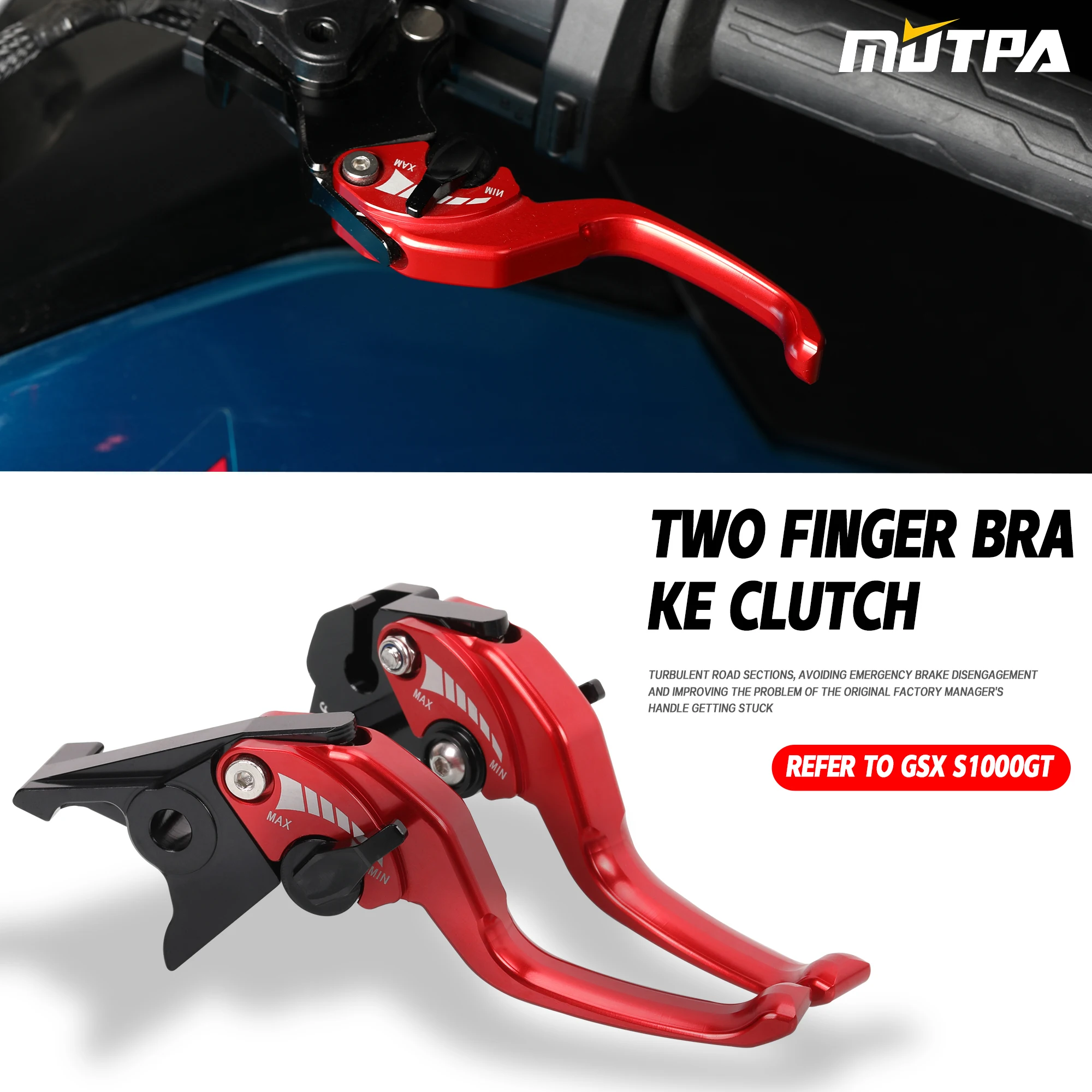 For SUZUKI GSX S1000GT GSX S1000 GT Short Clutch Lever Motorcycle GSXS1000GT CNC Aluminium Adjustable 2Finger Short Brake Clutch