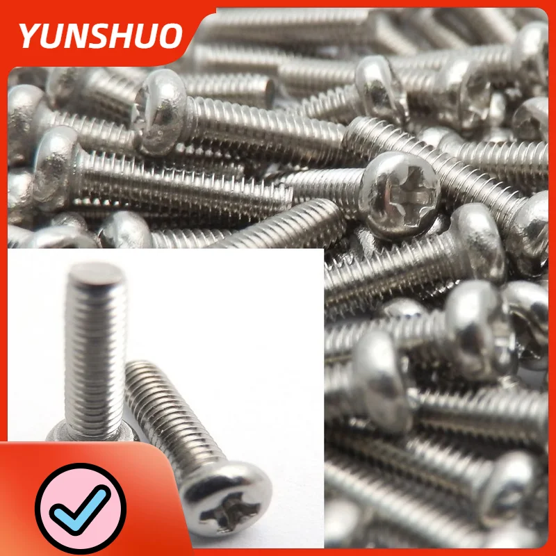 200 pcs/lot M 1.2 1.4 1.6 2 M2.5  Mini Screw Stainless Steel Cross Pan Head Micro Small Mini Screw