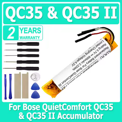 New Battery For Bose QuietComfort QC35 &amp; QC35 II Accumulator 3.7V 600mAh Li-Polymer Replacement Battery 3-wire