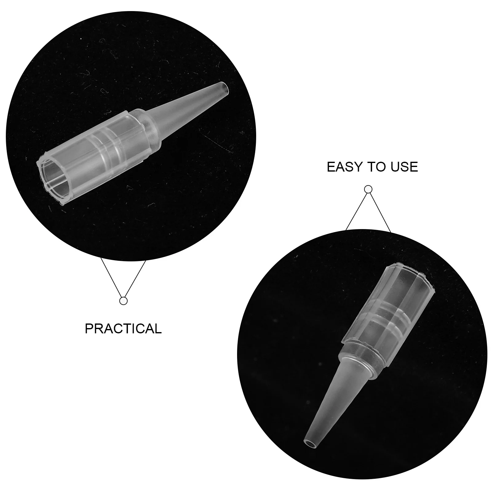 500 قطعة من أغطية إبرة بلاستيكية شفافة، أغطية خرطوشة وشم الحواجب الدقيقة، تصميم مضاد للتسرب للفنانين المحترفين