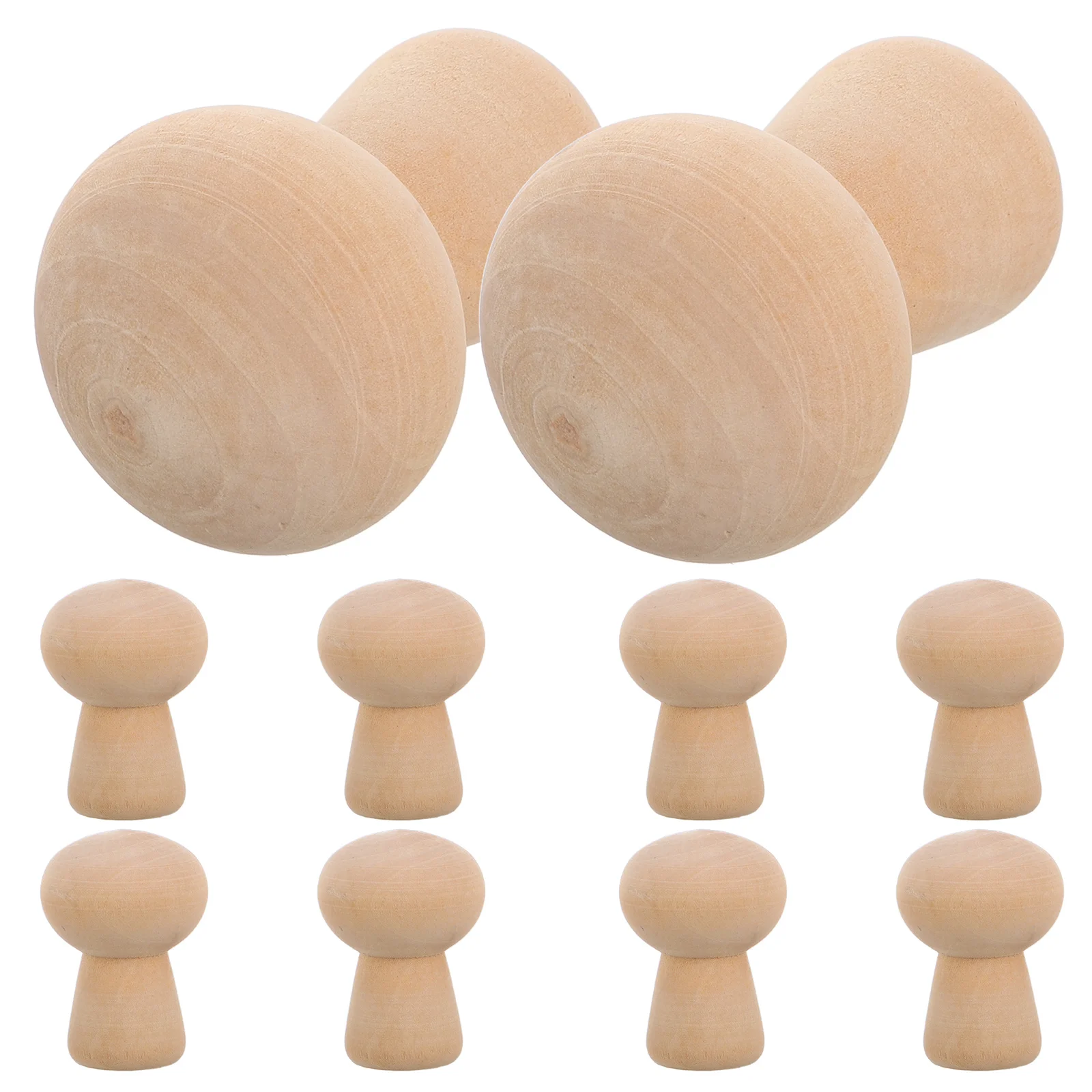 

10pcs Wooden Mushroom Head Decor Natural Wood Unfinished Painted Craft Toys for Kids DIY Projects Sewing Accessories