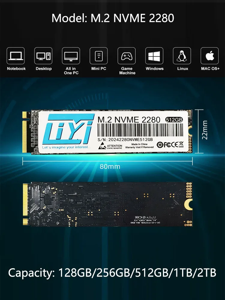 Imagem -06 - Disco de Estado Sólido Interno para Laptop e Desktop pc Ssd Nvme 128gb 256gb 512gb 1tb 2tb M.2 2280 Pcie 3.0 Chip Tlc Pcs