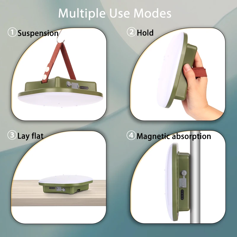 MOSLIGHTING-linterna magnética LED multifuncional, lámpara potente portátil recargable de 15600Mah para acampar, tienda de pesca y el hogar