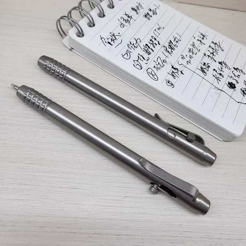 Titanium Bolt-Action Pen, CNC Machined TC4 Alloy for Smooth Writing & Sketching, Compatible with Schneider G2 Refills