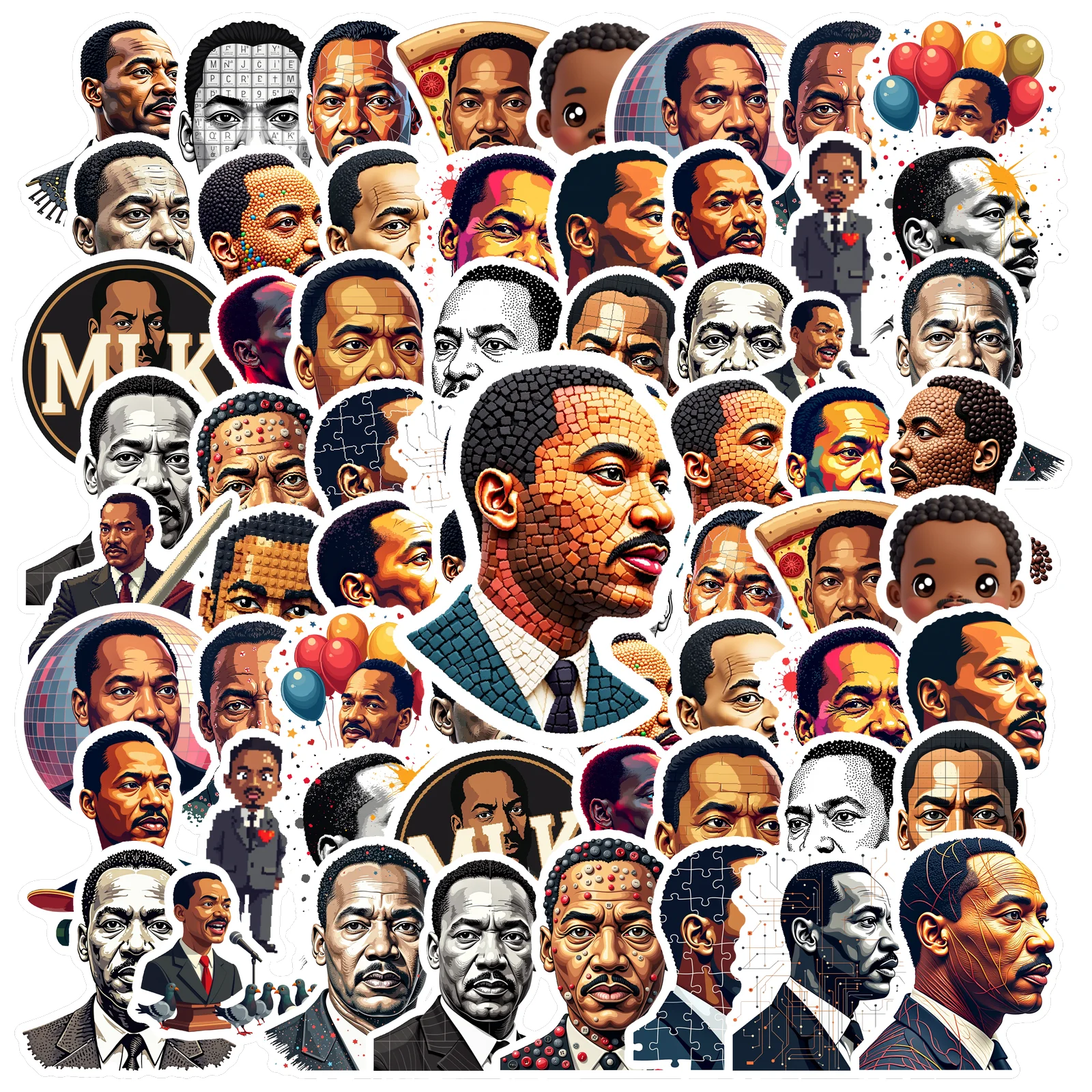 35pcs-100pcs Decals  Vintage  Inspirational Figure Sticker Historical Leader Sticker Retro Portrait Sticker for Phone Case