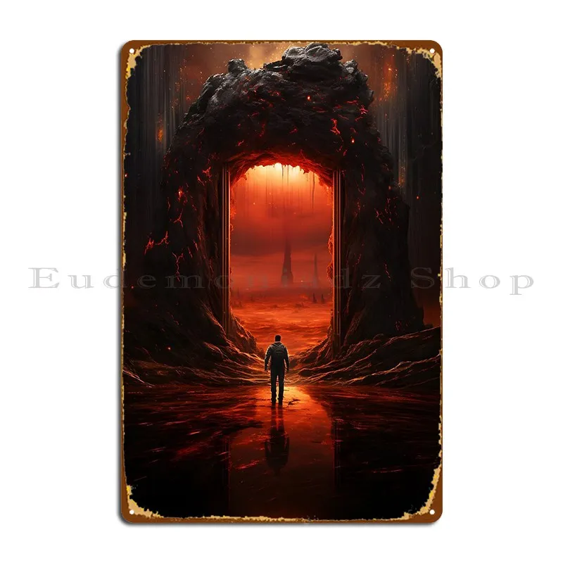 Magical Portal Metal Sign Design Rusty Cinema Garage Bar Cave Tin Sign Poster