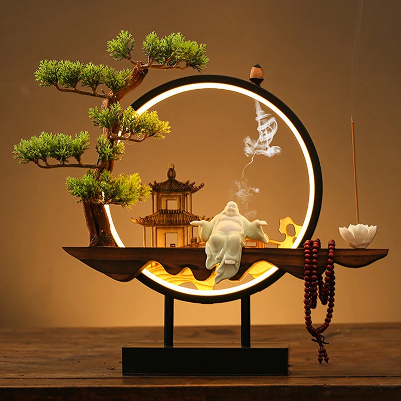 

Led Incense Burner Zen Decoration Luxury Aromatic Incense Stand Lotus Tea Room Quemadores De Incienso Decoration for Home