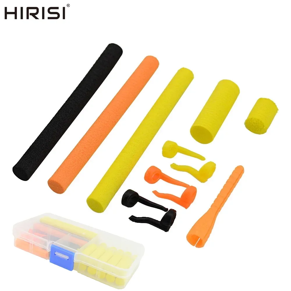 Hirisi 62pcs Carp Fishing Tackle Zig Rig Aligna Kit with Box Pop Up Foam Baits Zig Imitation Bait Line Aligners Carp Chod Rigs