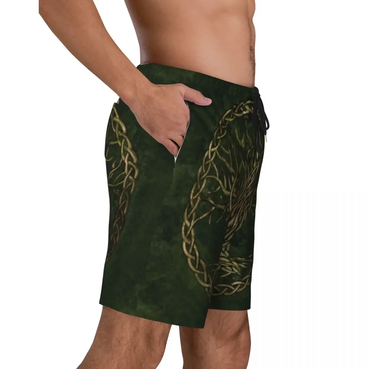 Custom Board Shorts Men's Quick Dry Beach Boardshorts Vikings Yggdrasil Swim Trunks Bathing Suits