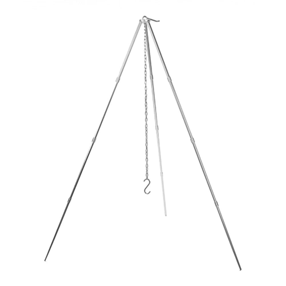 Camping Bonfire Tripod Aluminum Alloy Detachable Stand Stainless Steel Chain Cooking Pot Frame Tool Picnic Cooking Equipment view 5