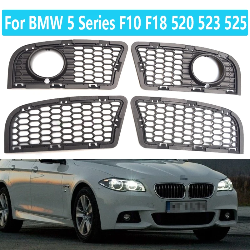 Modified M5 front bumper fog lamp net suitable For BMW 5 Series F10 F18 520 523 525 fog lamp frame grille cover