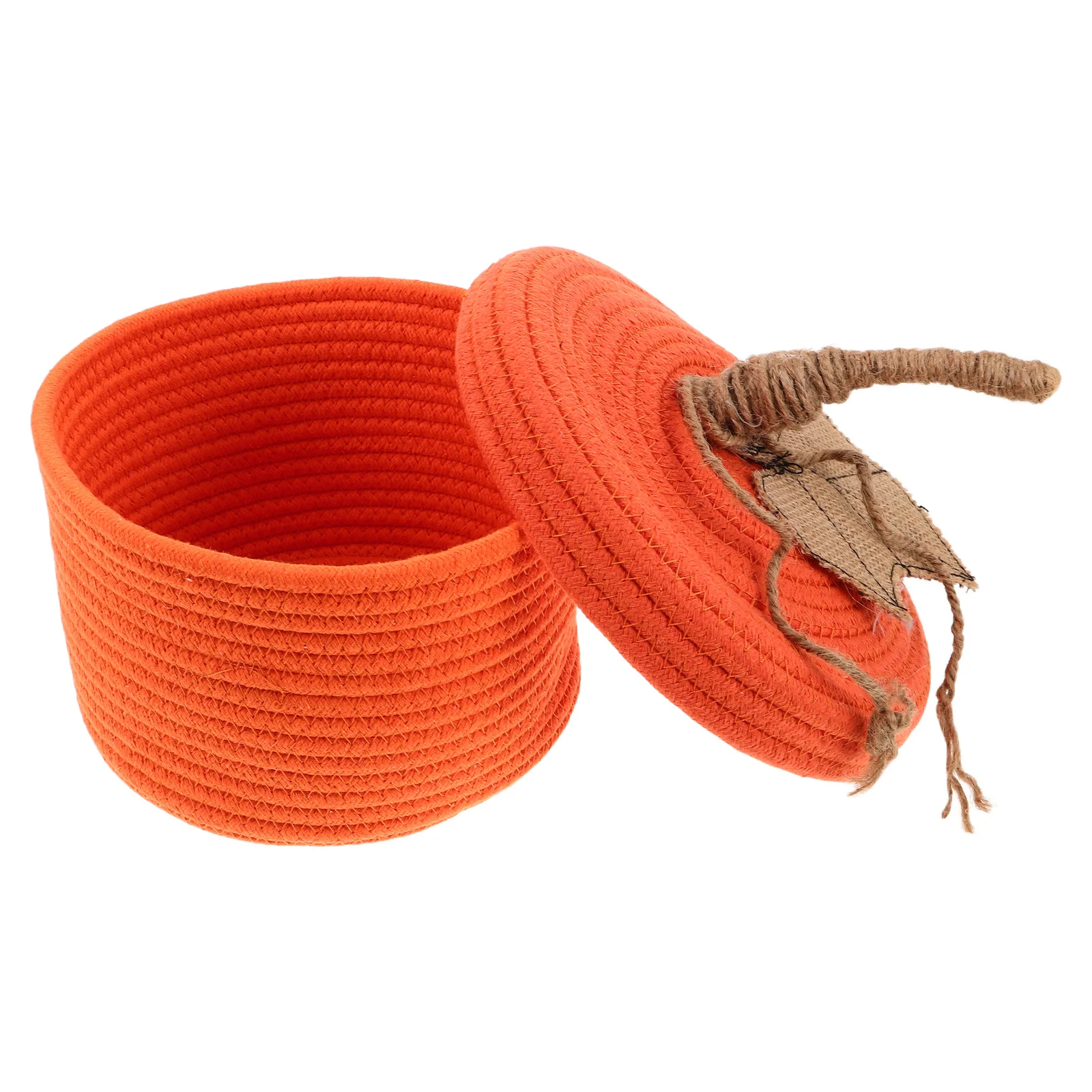 

Pumpkin Style Cotton Rope Woven Basket Multifunctional Storage for Bedroom Living Room Desktop Organizer Pumpkin Weaving Basket